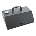 Compact pizza oven with door and built-in thermometer, 40 x 35.5 x 21 cm, black