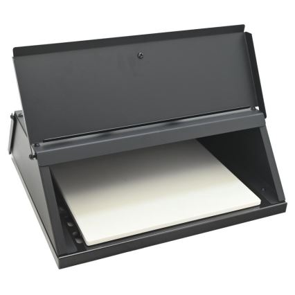 Compact pizza oven with door and built-in thermometer, 40 x 35.5 x 21 cm, black