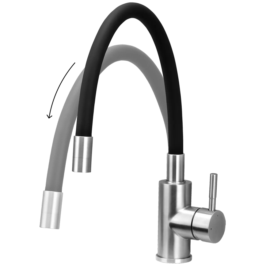 Concept BDC7138 - Sink faucet with flexible spout, polished chrome/black