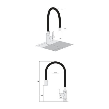 Concept BDC7138 - Sink faucet with flexible spout, polished chrome/black