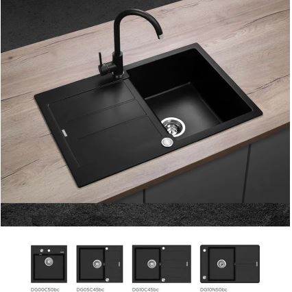 Concept BDG3334BC - Kitchen sink faucet 33.5 cm granite/black