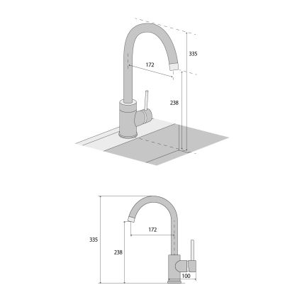 Concept BDG3334BC - Kitchen sink faucet 33.5 cm granite/black