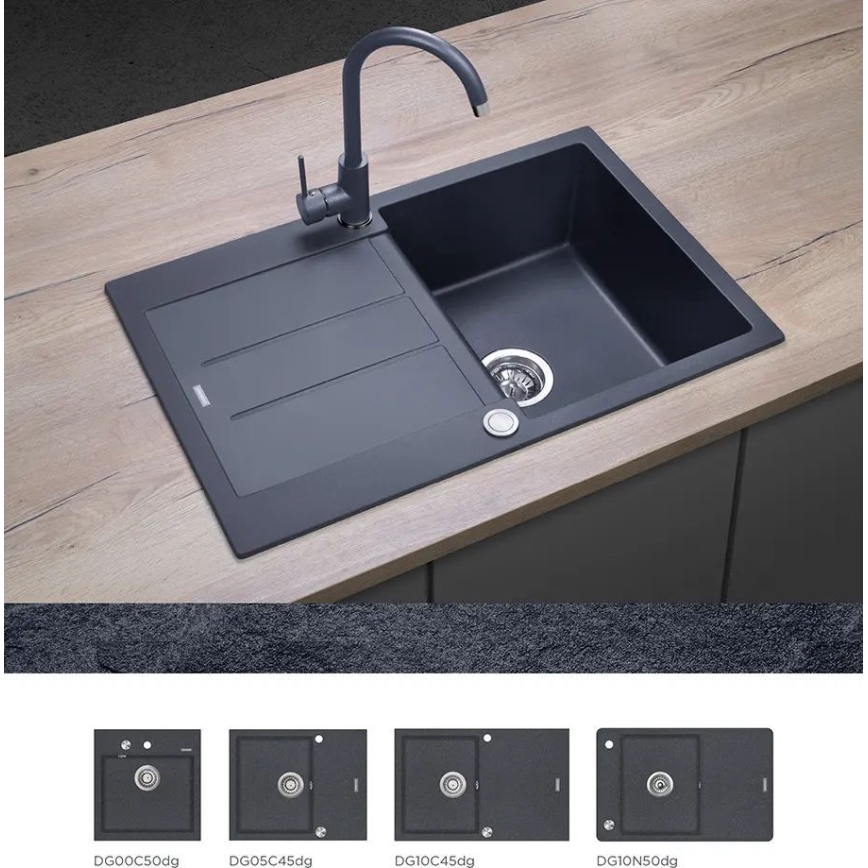 Concept BDG3334DG - 33.5 cm Granite/Dark Grey Kitchen Sink Faucet