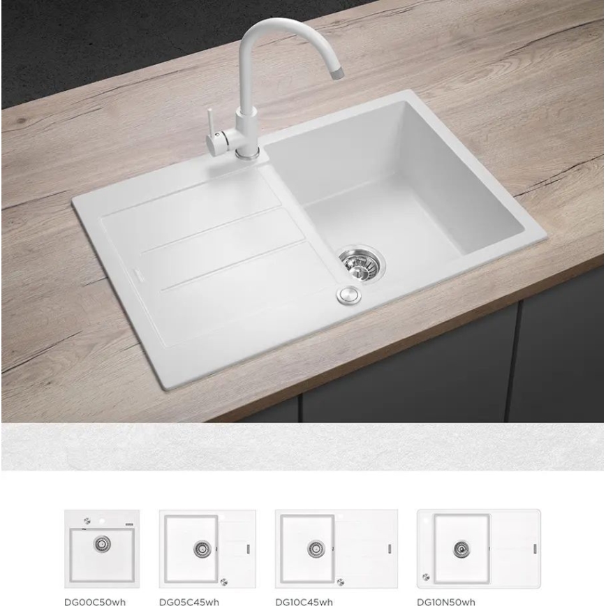Concept BDG3334WH - 33.5 cm Granite/White Kitchen Faucet