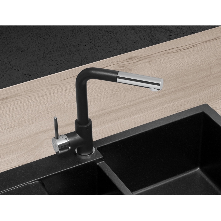 Concept BDG4527BC - Kitchen faucet with pull-out sprayer 26,9 cm granite/black