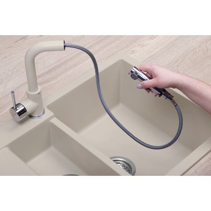 Concept BDG4527BE - Kitchen sink faucet with pull-out spray 26.9 cm, granite/beige