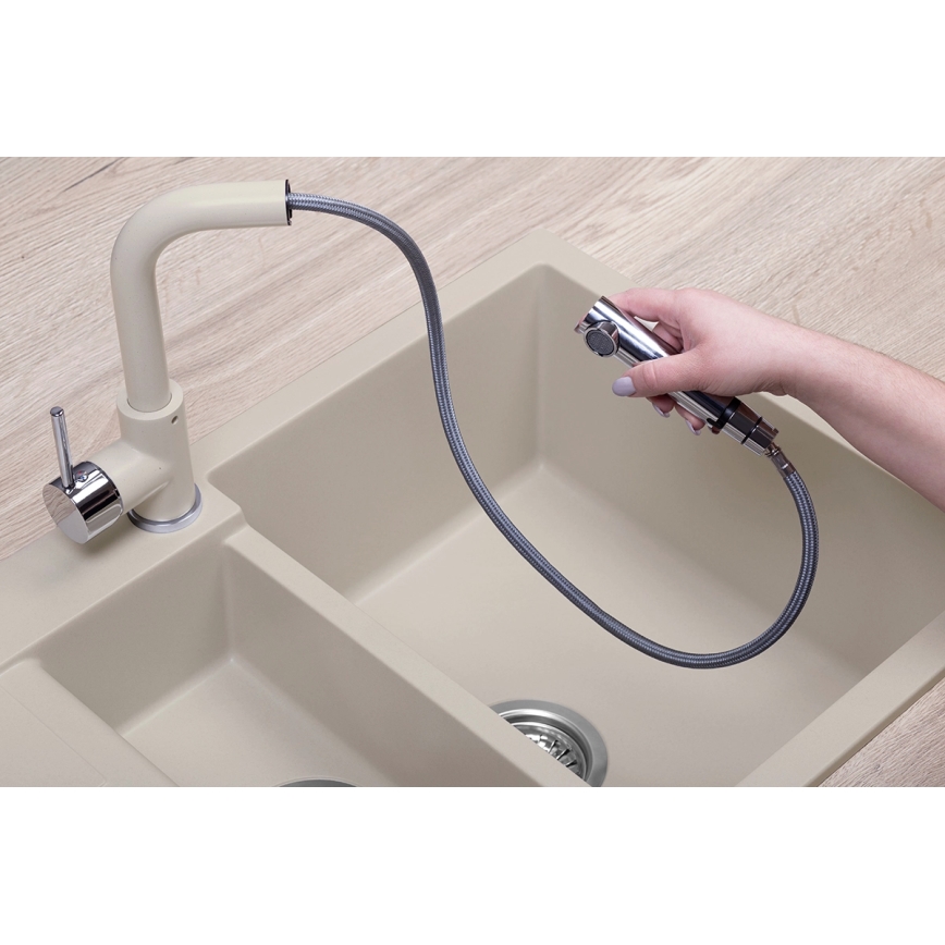 Concept BDG4527BE - Kitchen sink faucet with pull-out spray 26.9 cm, granite/beige