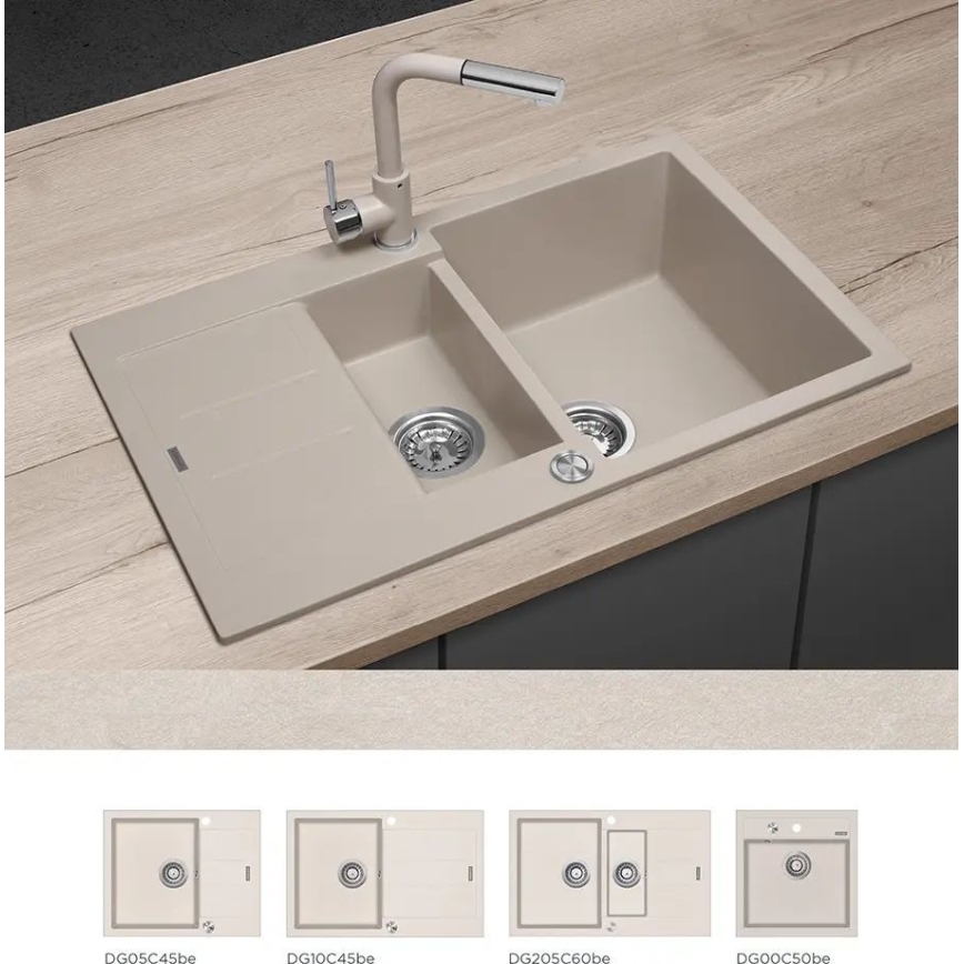 Concept BDG4527BE - Kitchen sink faucet with pull-out spray 26.9 cm, granite/beige