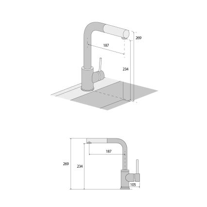 Concept BDG4527BE - Kitchen sink faucet with pull-out spray 26.9 cm, granite/beige