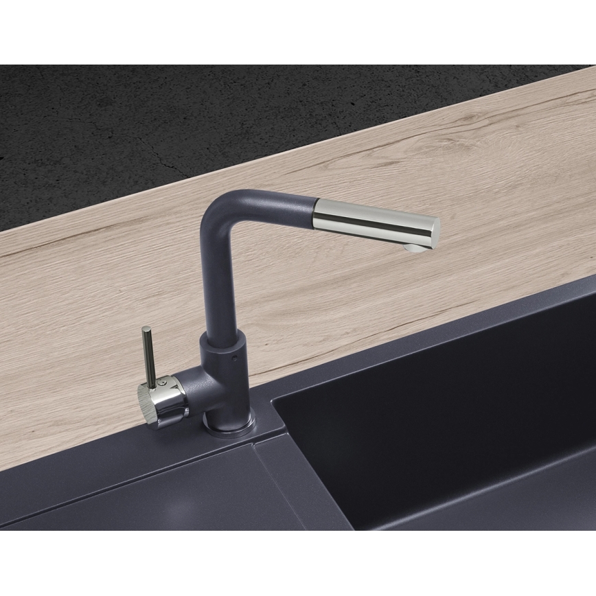 Concept BDG4527DG - Kitchen faucet with pull-out sprayer 26.9 cm granite/dark gray