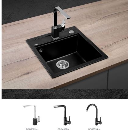 Concept DG00C50BC - CUBIS Kitchen Sink 49x51 cm granite/black