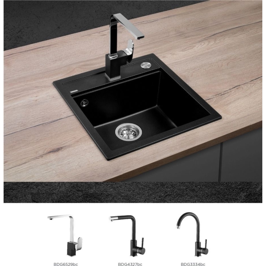 Concept DG00C50BC - CUBIS Kitchen Sink 49x51 cm granite/black