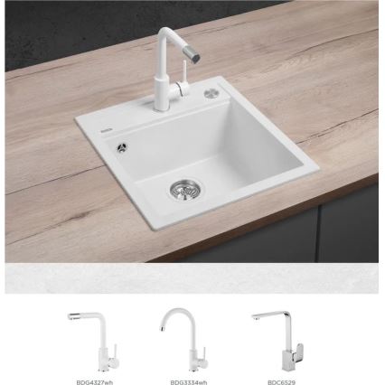 Concept DG00C50WH - CUBIS kitchen sink 49x51 cm granite/white