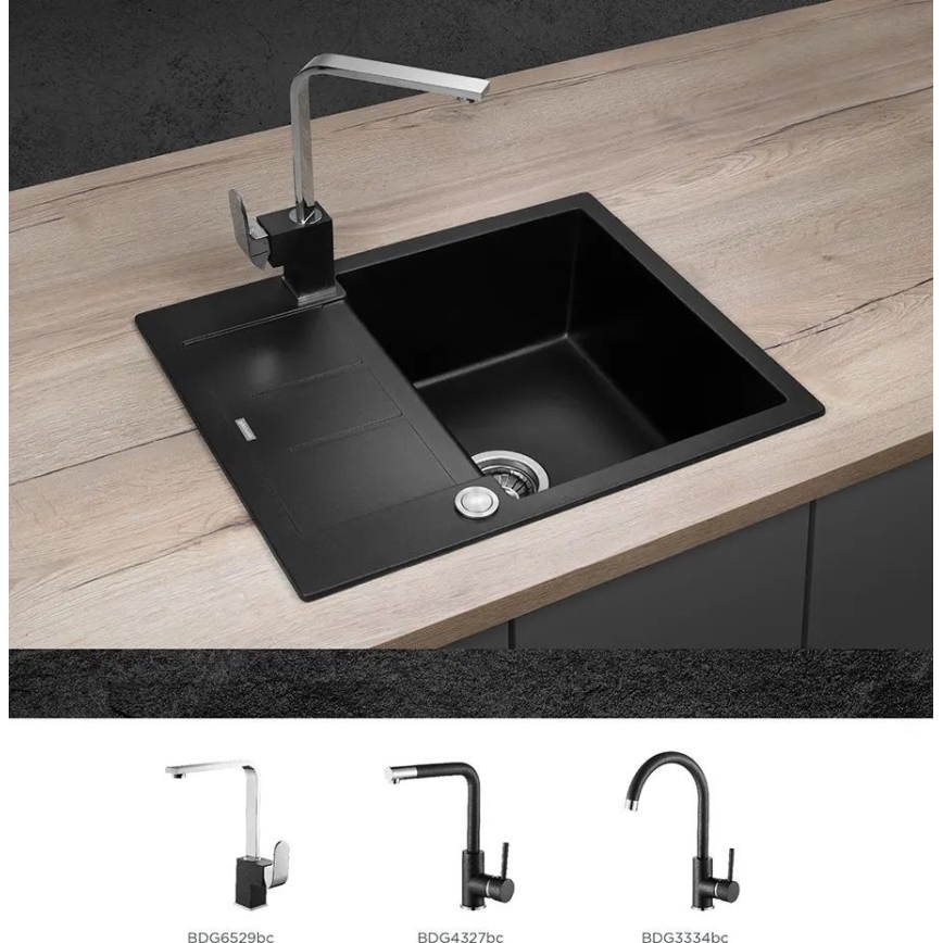Concept DG05C45BC - CUBIS Kitchen Sink 50 x 62 cm Granite/Black