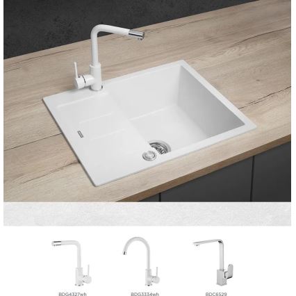 Concept DG05C45WH - CUBIS Kitchen Sink 50x62 cm, Granite/White