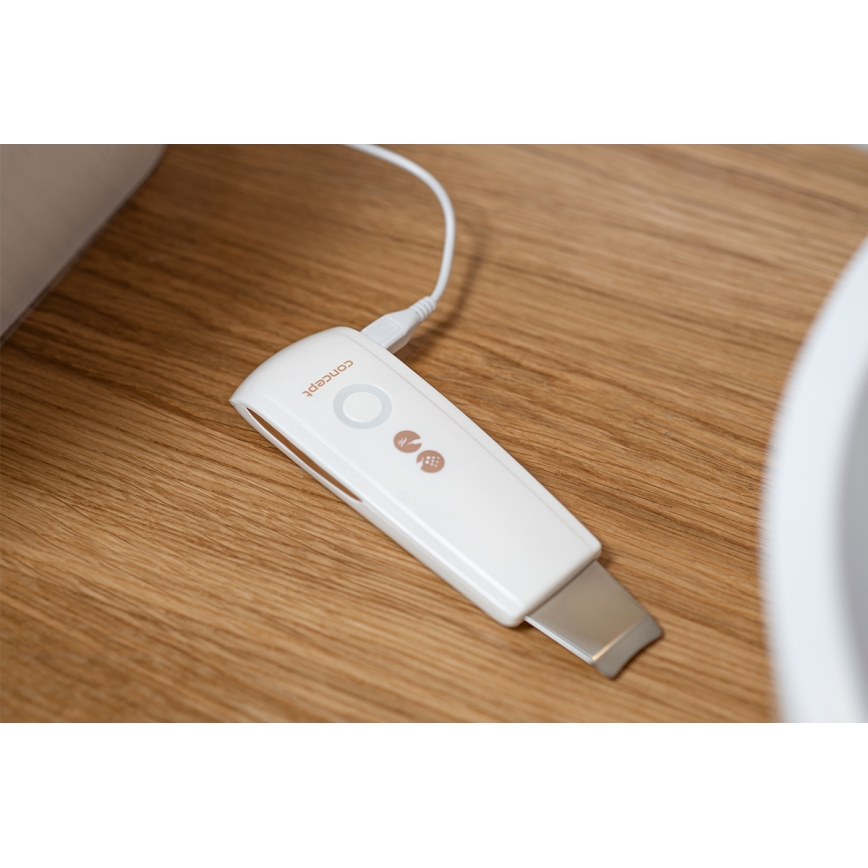 Concept PO2030 - Cosmetic ultrasonic spatula PERFECT SKIN 2,5W/5V USB 600 mAh white