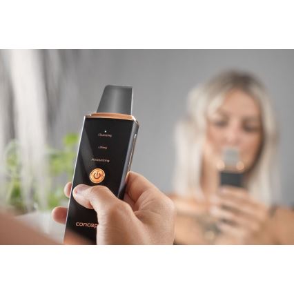 Concept PO2060 - Cosmetic ultrasonic spatula PERFECT SKIN 3,5W/5V USB 500 mAh IPX6 black