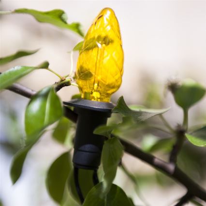 LED outdoor extension string lights CONE FILAMENT 20xE10 14m multicolor/warm white IP44, Made in the EU