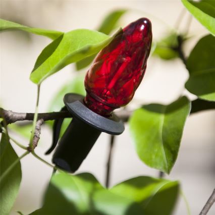 LED outdoor extension string lights CONE FILAMENT 20xE10 14m multicolor/warm white IP44, Made in the EU