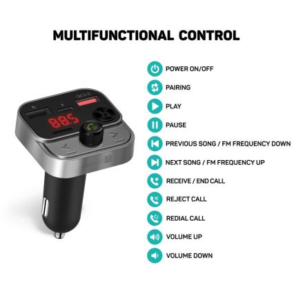 CONNECT IT CCC-8900-AN - FM car transmitter with hands-free function black/silver