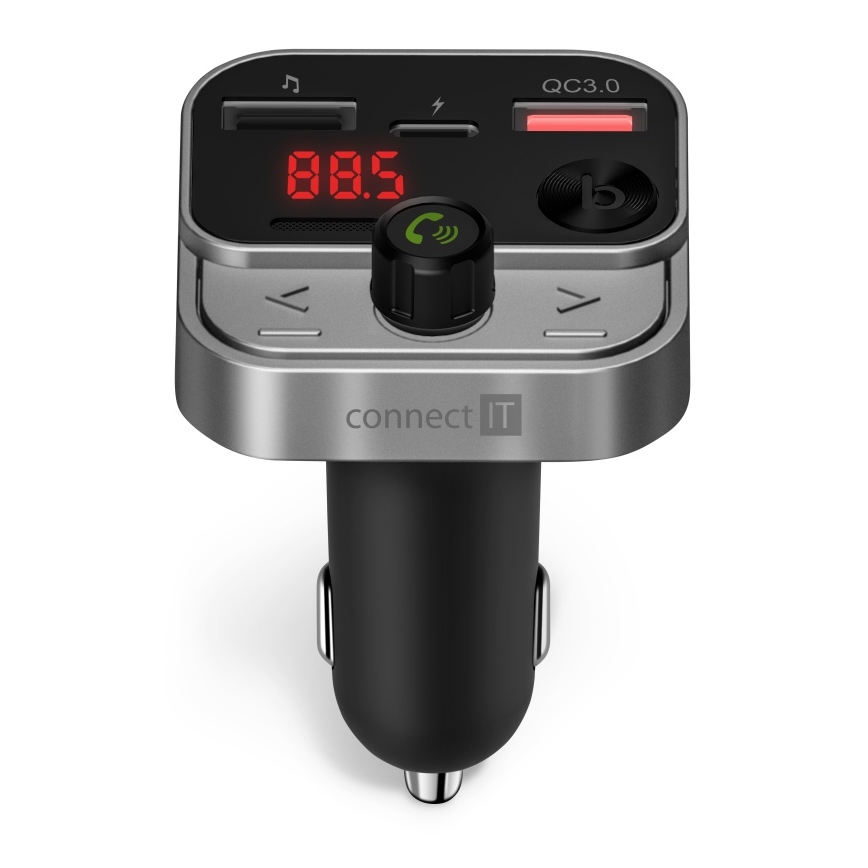 CONNECT IT CCC-8900-AN - FM car transmitter with hands-free function black/silver