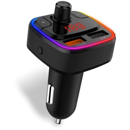 CONNECT IT CCC-9090-BK - LED RGB FM car transmitter with hands-free function black