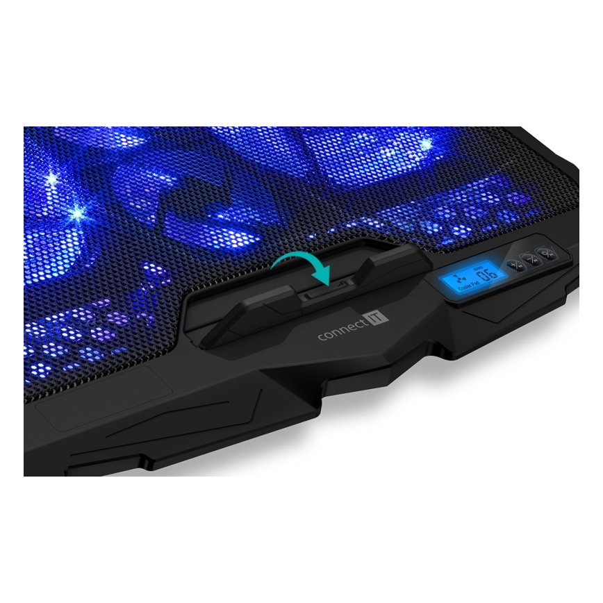 CONNECT IT CCP-2200-BK - Cooling pad for laptop 4x fan 2xUSB black//blue