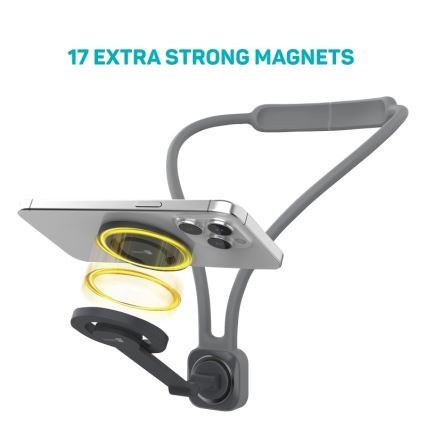 CONNECT IT CFF-6020-GY - Flexible Magnetic MagSafe Neck Phone Holder