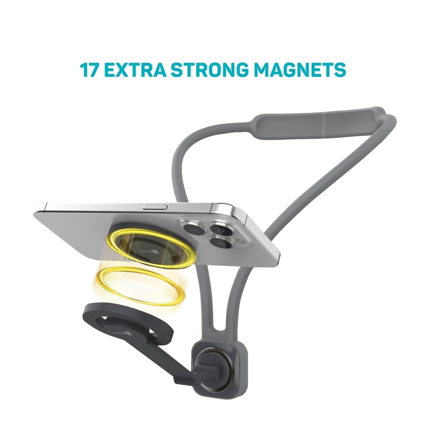 CONNECT IT CFF-6020-GY - Flexible Magnetic MagSafe Neck Phone Holder