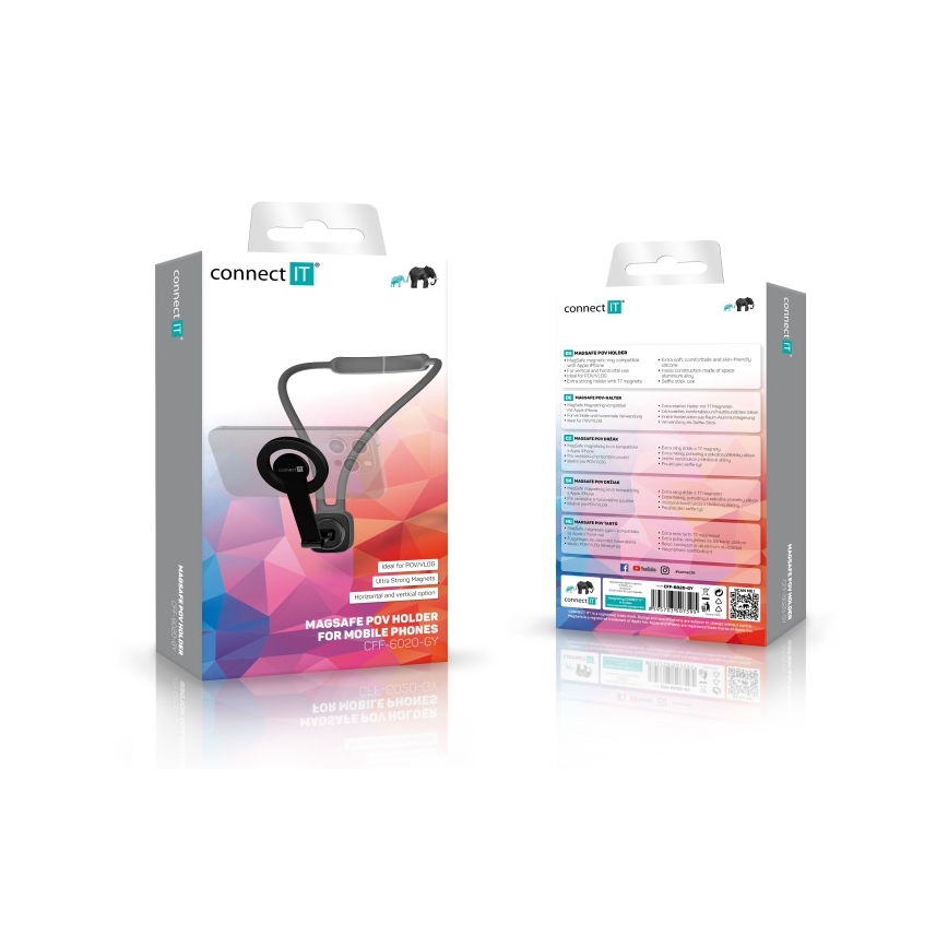 CONNECT IT CFF-6020-GY - Flexible Magnetic MagSafe Neck Phone Holder