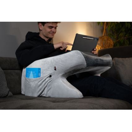 CONNECT IT CFH-1020-GY - ErgoWork Ergonomic Pillow for Reading and Working, Gray/White