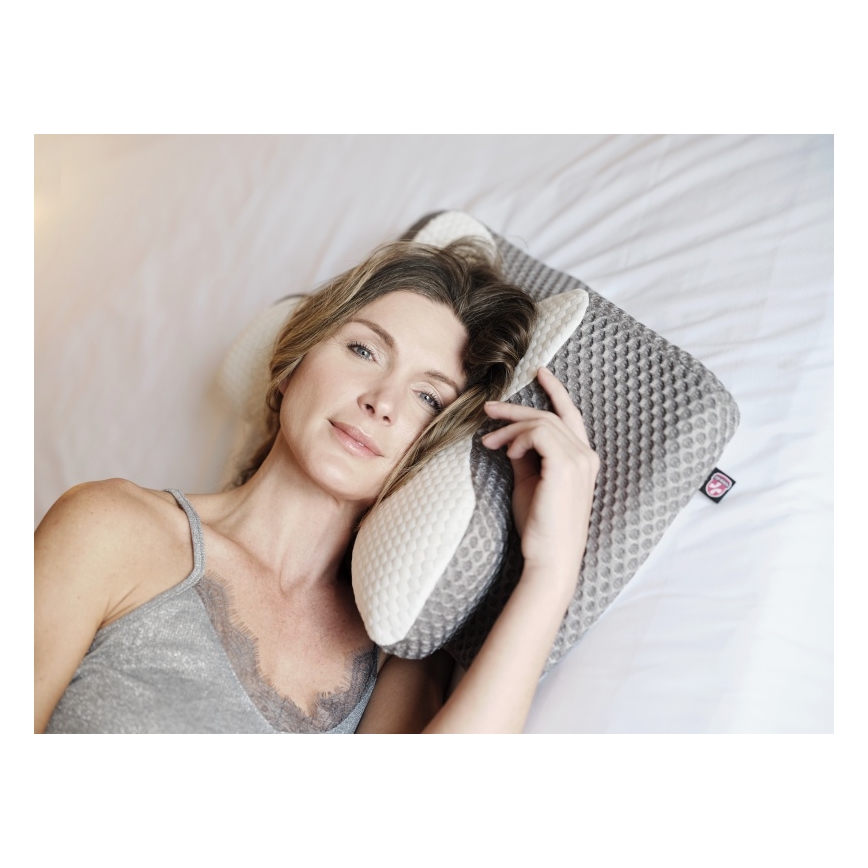 CONNECT IT CFH-6031-WH - Anatomic pillow Lyra white/grey