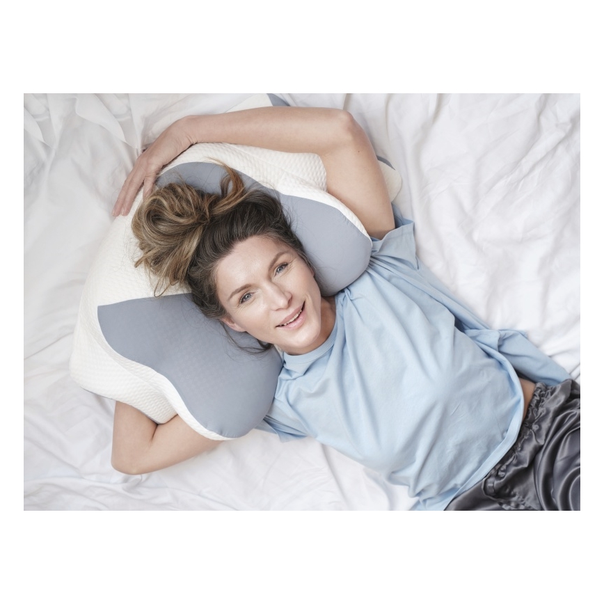 CONNECT IT CFH-6032-WH - Anatomic pillow Gemini white/grey