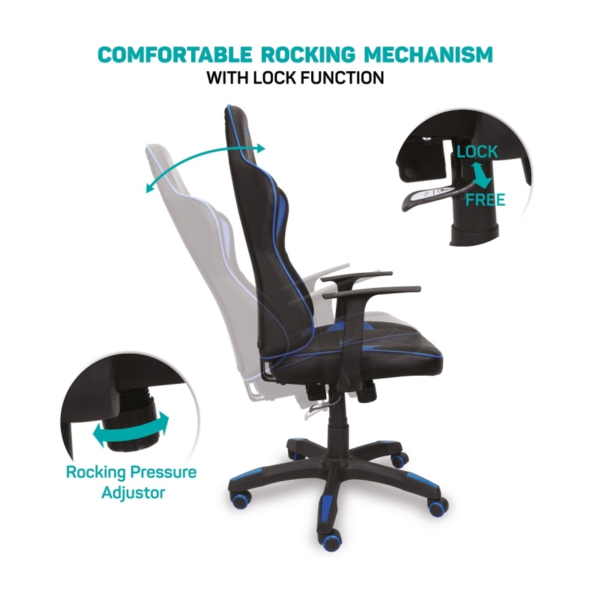 CONNECT IT CGC-0700-BL - Gaming chair LeMans Pro black/blue