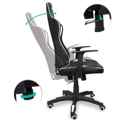 CONNECT IT CGC-0700-WH - Gaming chair LeMans Pro black/white