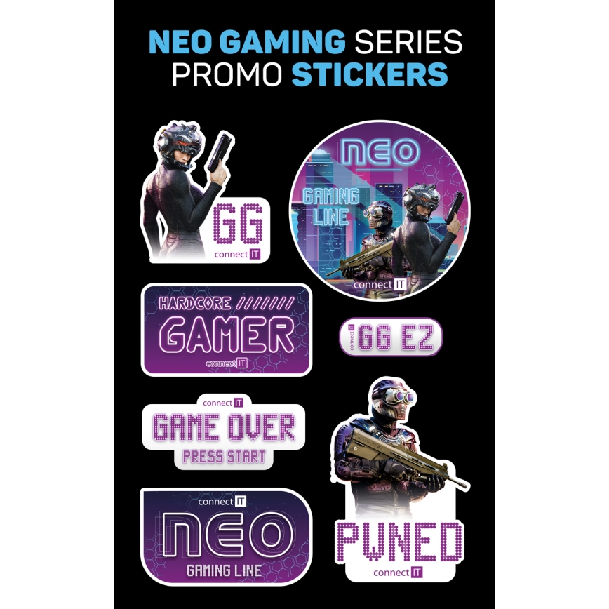CONNECT IT CHP-3595-BK - LED RGB Wired gaming headphones with a microphone black