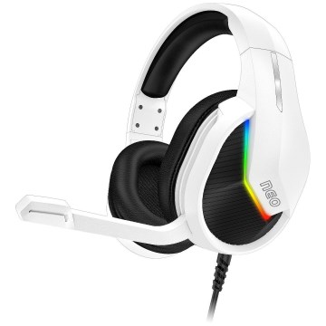 CONNECT IT CHP-3595-WH - LED RGB Wired gaming headphones with a microphone white/black
