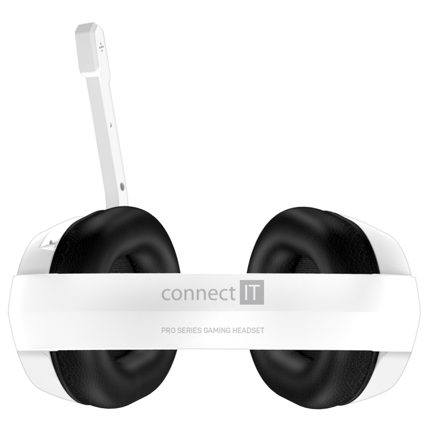 CONNECT IT CHP-3595-WH - LED RGB Wired gaming headphones with a microphone white/black