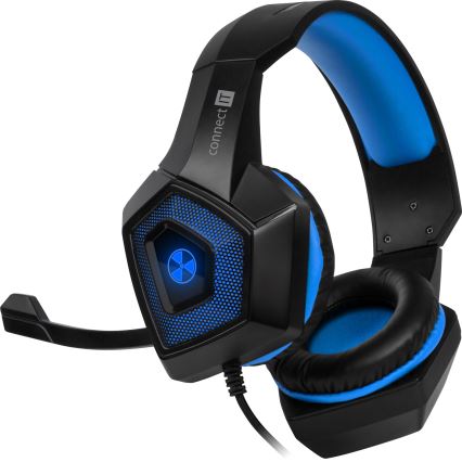 CONNECT IT CHP-5500-BL - LED Wired gaming headphones with a microphone black/blue