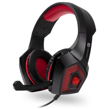 CONNECT IT CHP-5500-RD - LED Wired gaming headphones with a microphone black/red