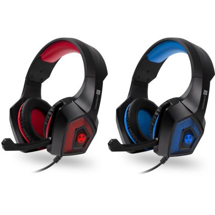 CONNECT IT CHP-5500-RD - LED Wired gaming headphones with a microphone black/red