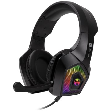 CONNECT IT CHP-5600-BK - LED RGB Wired gaming headphones with a microphone black