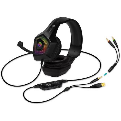 CONNECT IT CHP-5600-BK - LED RGB Wired gaming headphones with a microphone black