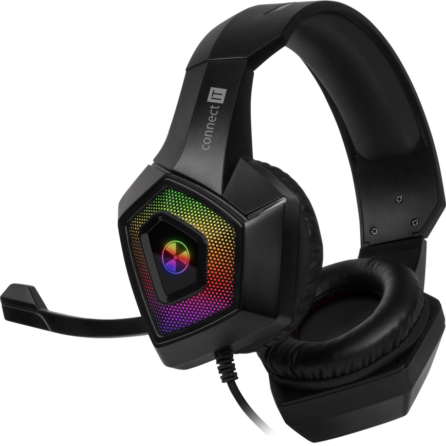 CONNECT IT CHP-5600-BK - LED RGB Wired gaming headphones with a microphone black