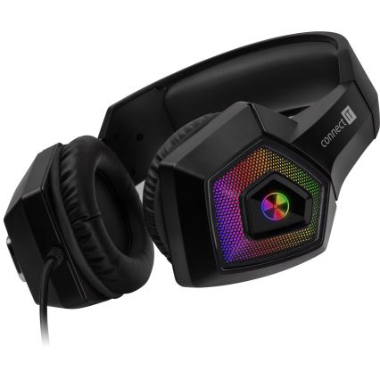 CONNECT IT CHP-5600-BK - LED RGB Wired gaming headphones with a microphone black