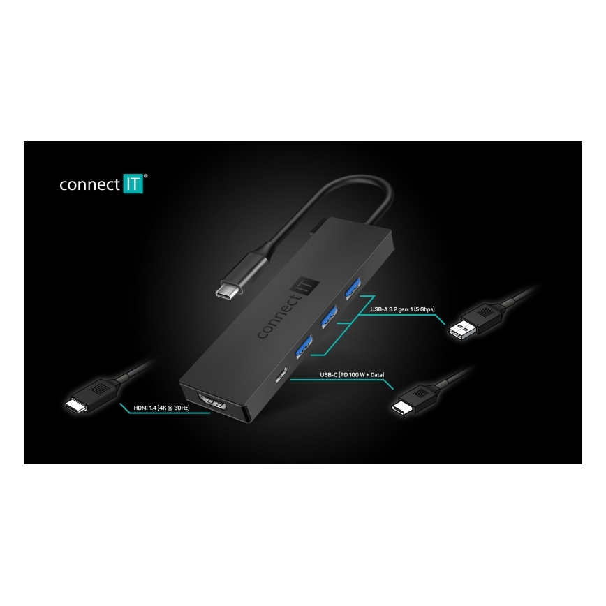 CONNECT IT CHU-8010-AN - USB-C hub 5in1