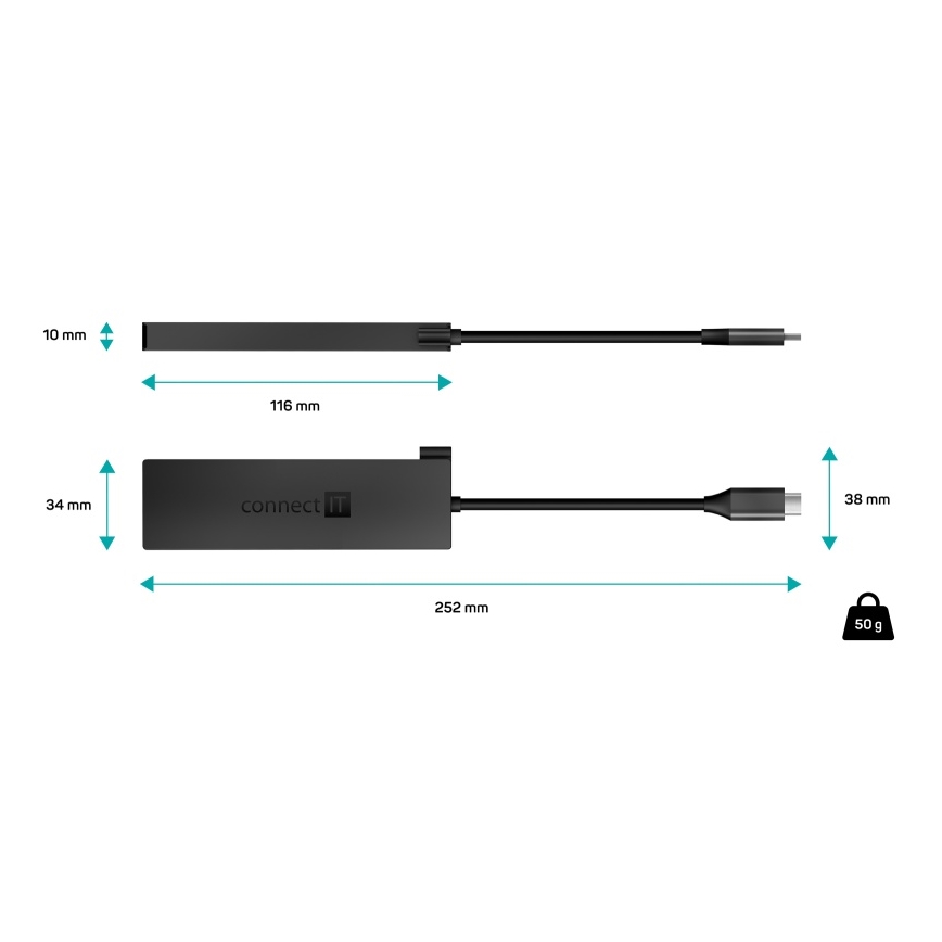 CONNECT IT CHU-8010-AN - USB-C hub 5in1