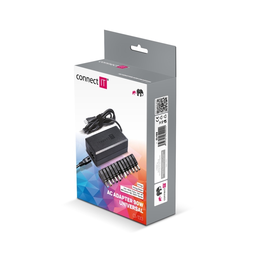 CONNECT IT CI-133 - Universal power adapter for laptops 90W