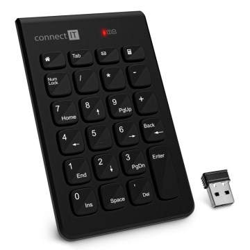 CONNECT IT CKB-0062-BK - Wireless numeric keypad 1xAAA black