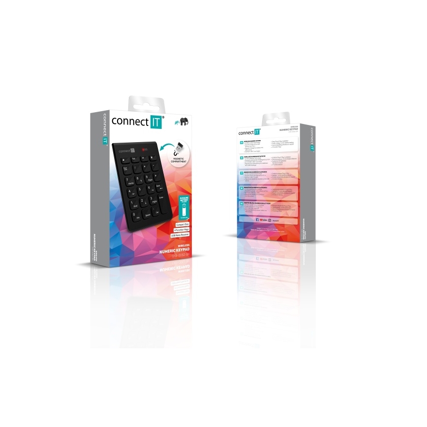 CONNECT IT CKB-0062-BK - Wireless numeric keypad 1xAAA black